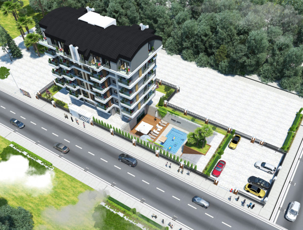 Новый жилой комплекс с квартирами 1+1, 2+1 в районе Газипаша - Ракурс 2