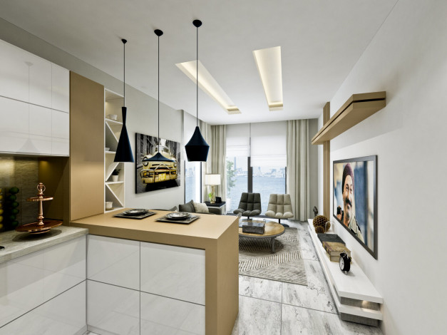 Новый жилой комплекс с квартирами 1+1, 2+1 в районе Газипаша - Ракурс 7