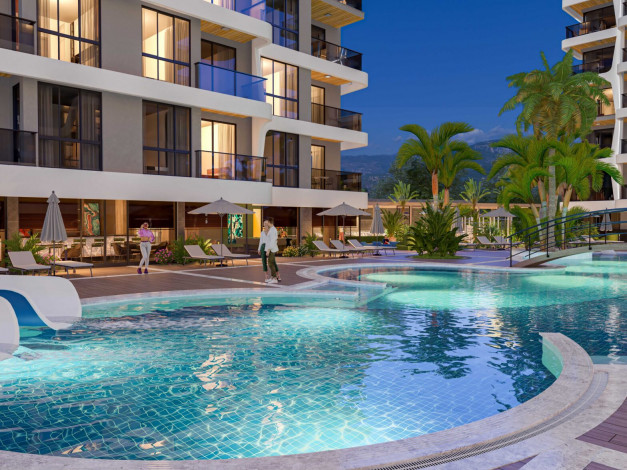 Квартиры от 58 до 242 кв.м.  в 245 метрах от моря в Тосмур - Ракурс 13