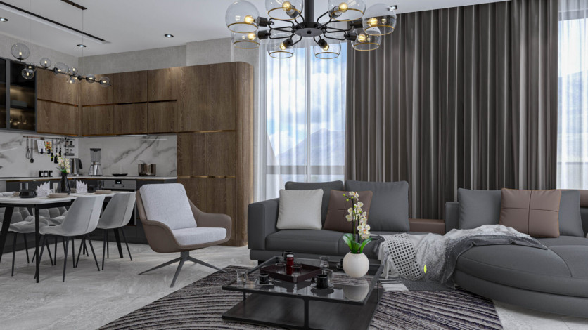 Квартиры от 58 до 242 кв.м.  в 245 метрах от моря в Тосмур - Ракурс 60