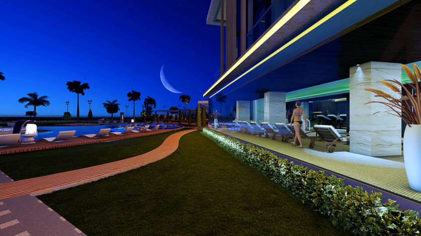 Новый инвестиционный проект на стадии строительства с шикарными видами в Махмутларе. - Ракурс 16