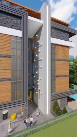 Новый инвестиционный проект c различными планировками квартир в 3 минутах от моря в центре Алании, 59,5- 161,5 м2 - Ракурс 23