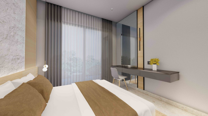 Новый инвестиционный проект c различными планировками квартир в 3 минутах от моря в центре Алании, 59,5- 161,5 м2 - Ракурс 28