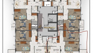 Квартира планировки 2+1, 95м2 в районе Газипаша - Ракурс 7