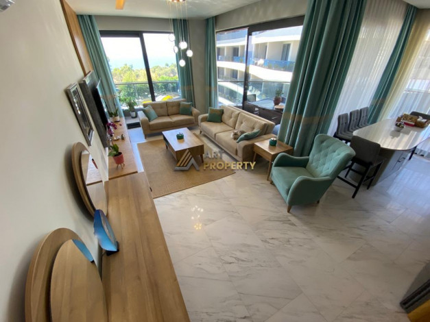 Апартаменты планировки 2+1, 122м2 с видом на море в современном ЖК, район Каргыджак - Ракурс 12