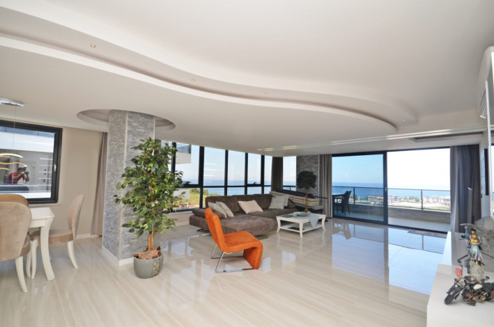 Роскошный меблированный пентхаус планировки 3+1, 217м2 с видом на море, район Каргыджак - Ракурс 14