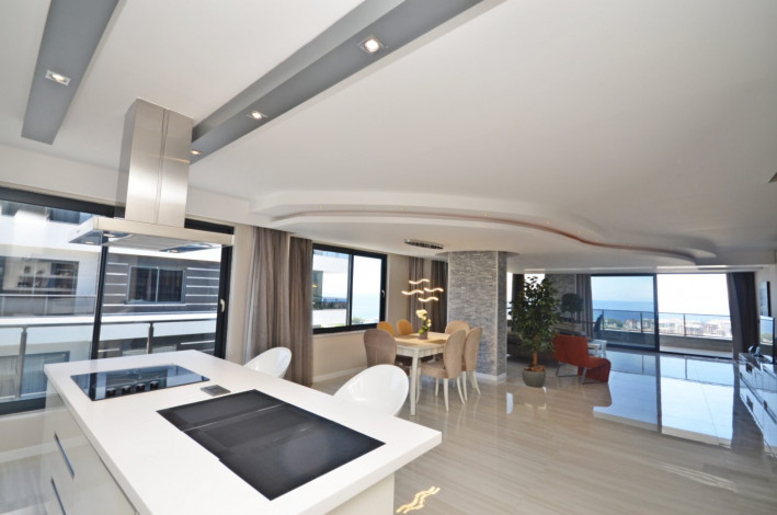 Роскошный меблированный пентхаус планировки 3+1, 217м2 с видом на море, район Каргыджак - Ракурс 22