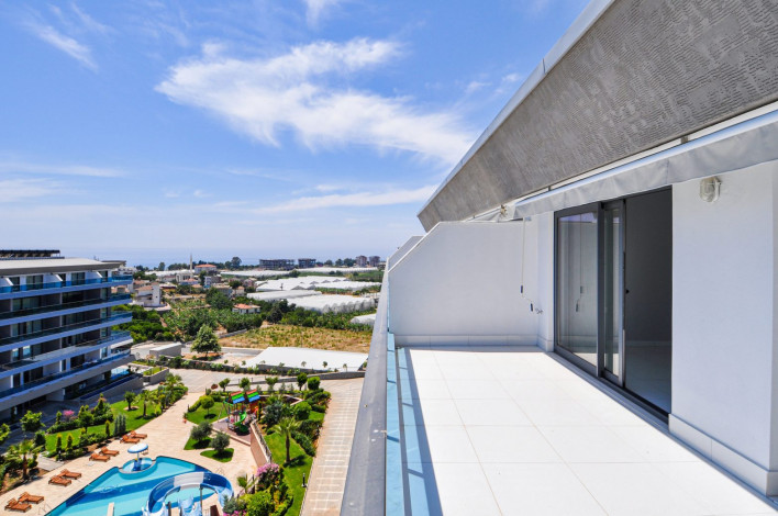 Двухуровневая квартира  планировки  2+1 в новом элитном комплексе в районе Каргыджак, Алания, 100  м2. - Ракурс 12