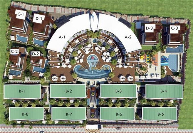 Апартаменты планировки 2+1 с видом на море в ЖК класса люкс, район Конаклы - Ракурс 16