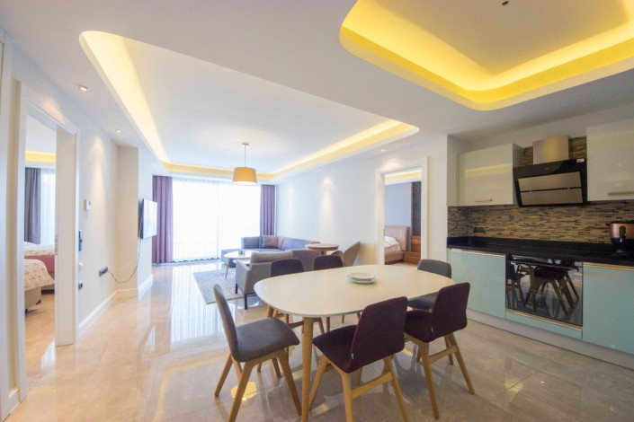 Апартаменты планировки 2+1 с видом на море в ЖК класса люкс, район Конаклы - Ракурс 45