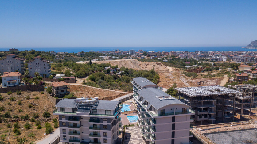 Квартира планировки 1+1, 49м2 с видом на горы, район Оба - Ракурс 4