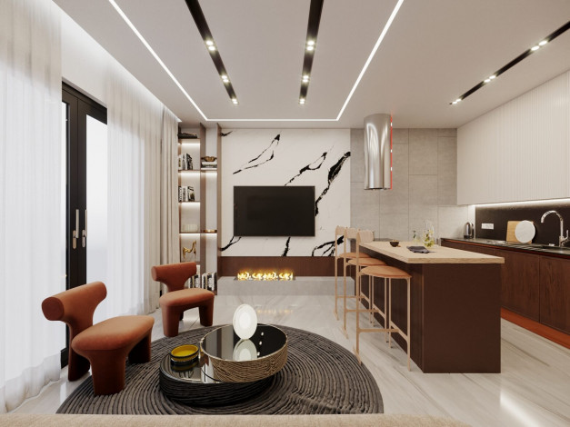 Инвестиционный проект в районе Конаклы с апартаментами 2+1 и 4+1 - Ракурс 8