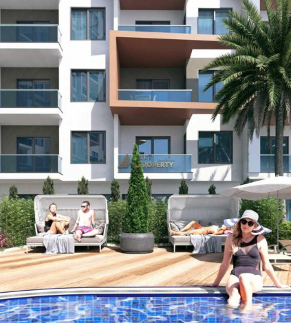 Квартира планировки 1+1, 60м2 в ЖК на стадии строительства, район Махмутлар - Ракурс 10