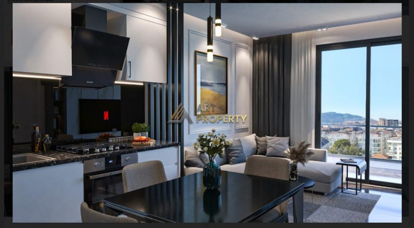 Квартира планировки 1+1, 52м2 в ЖК на стадии строительства, район Оба - Ракурс 12