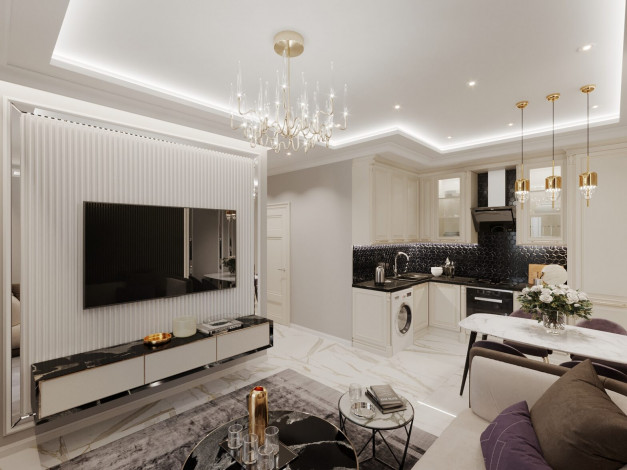 Квартира планировки 1+1, 62м2 в жилом комплексе на стадии строительства - Ракурс 4