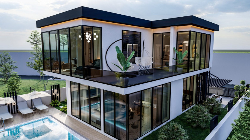 Просторная вилла на этапе строительства в районе Каргыджак, Алания, 412 м2. - Ракурс 3