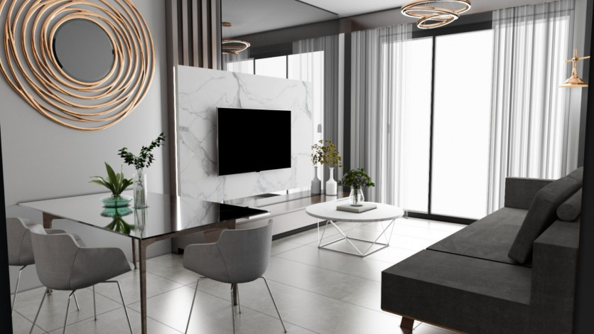 Апартаменты планировки 1+1, 48м2 в новом жилом комплексе, центр Алании - Ракурс 3