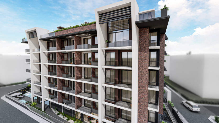 Апартаменты планировки 1+1, 48м2 в новом жилом комплексе, центр Алании - Ракурс 21