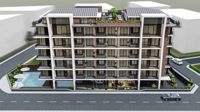 Апартаменты планировки 1+1, 48м2 в новом жилом комплексе, центр Алании - Ракурс 24