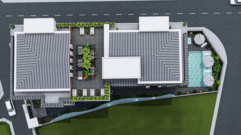 Апартаменты планировки 1+1, 48м2 в новом жилом комплексе, центр Алании - Ракурс 35