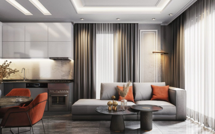 Квартира планировки 1+1, 51м2 в новом жилом комплексе, центр Алании - Ракурс 2