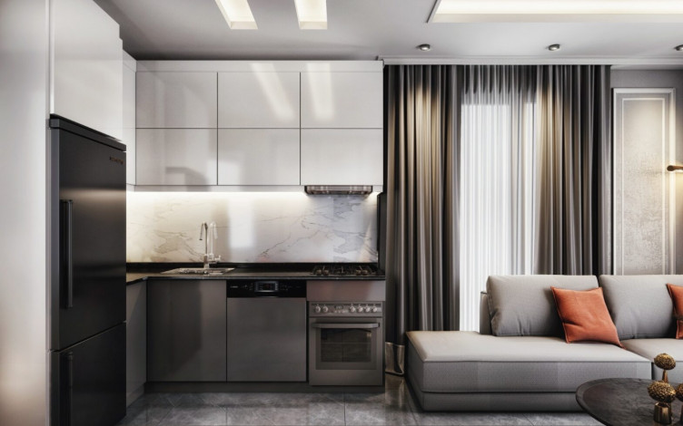 Квартира планировки 1+1, 51м2 в новом жилом комплексе, центр Алании - Ракурс 5