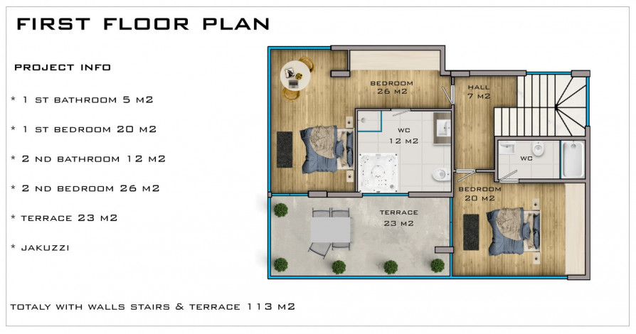 Просторная вилла на этапе строительства в районе Каргыджак, Алания, 412 м2. - Ракурс 20