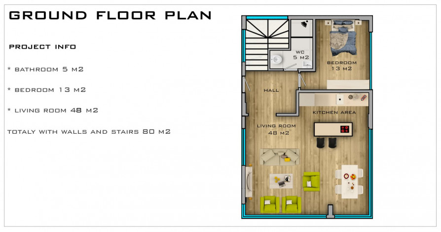 Просторная вилла на этапе строительства в районе Каргыджак, Алания, 412 м2. - Ракурс 21