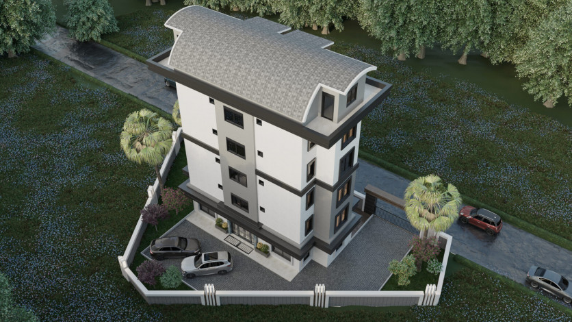 Новый проект с апартаментами планировки 1+1 и 2+1 в районе Оба - Ракурс 1