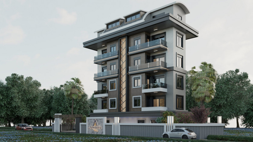 Новый проект с апартаментами планировки 1+1 и 2+1 в районе Оба - Ракурс 4