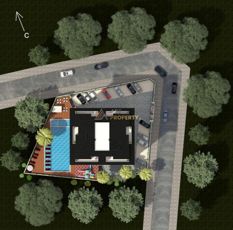 Апартаменты планировки 1+1, 53м2 в ЖК на стадии строительства, Махмутлар - Ракурс 12