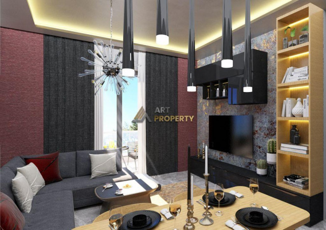 Апартаменты планировки 1+1, 58м2 в ЖК на стадии строительства, район Махмутлар - Ракурс 16