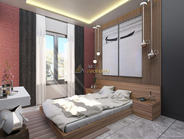 Апартаменты планировки 1+1, 58м2 в ЖК на стадии строительства, район Махмутлар - Ракурс 17