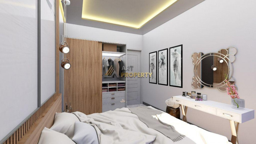 Апартаменты планировки 1+1, 58м2 в ЖК на стадии строительства, район Махмутлар - Ракурс 18