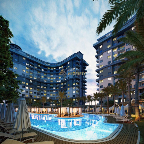 Меблированная квартира планировки 1+1, 55м2 в популярном ЖК, Махмутлар - Ракурс 18