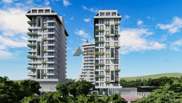 Апартаменты планировки 1+1, 53м2 в ЖК на стадии строительства, район Махмутлар - Ракурс 9