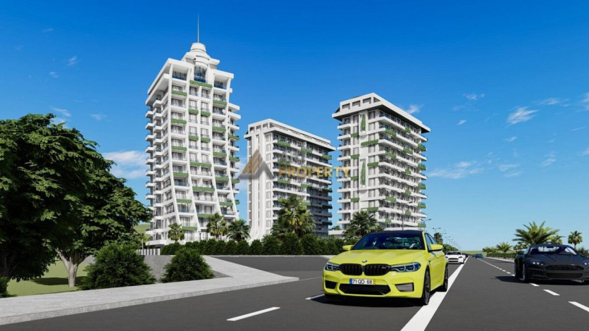 Апартаменты планировки 1+1, 53м2 в ЖК на стадии строительства, район Махмутлар - Ракурс 11