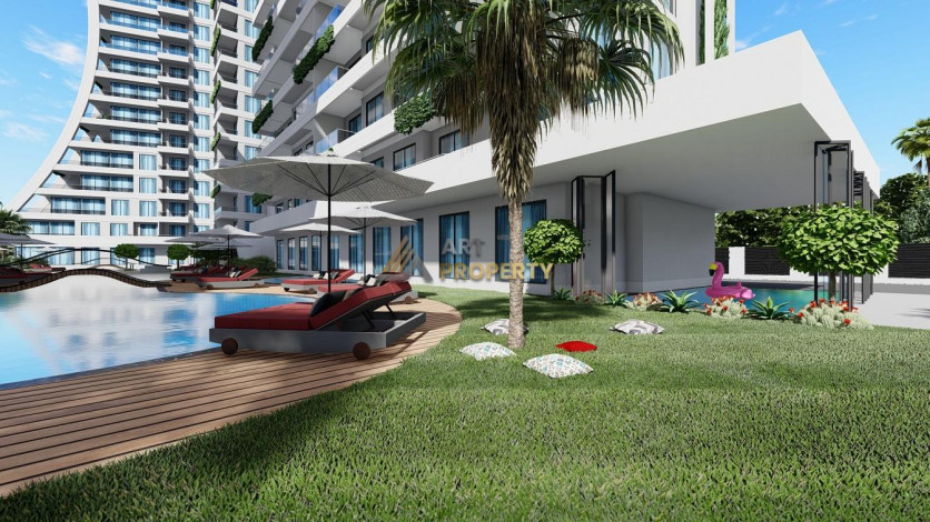 Апартаменты планировки 1+1, 53м2 в ЖК на стадии строительства, район Махмутлар - Ракурс 18