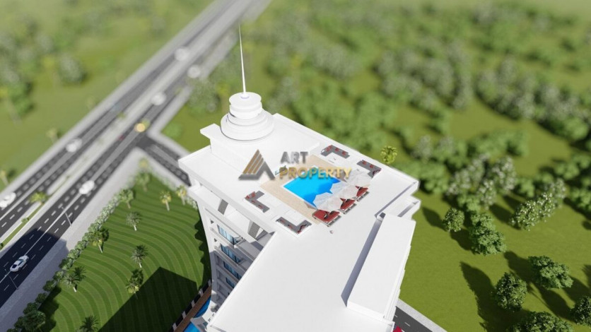 Апартаменты планировки 1+1, 53м2 в ЖК на стадии строительства, район Махмутлар - Ракурс 19