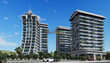 Апартаменты планировки 1+1, 53м2 в ЖК на стадии строительства, район Махмутлар - Ракурс 1