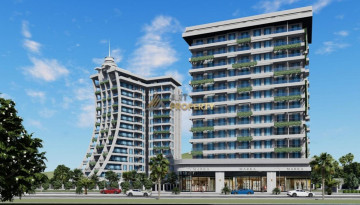 Апартаменты планировки 1+1, 53м2 в ЖК на стадии строительства, район Махмутлар - Ракурс 23