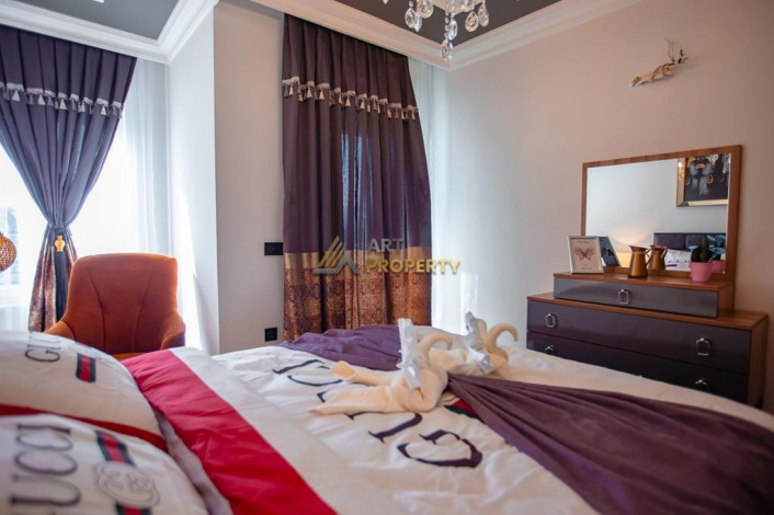 Трехкомнатная квартира с роскошной мебелью и видом на Торосские горы в районе Махмутлар, 75 м2 - Ракурс 10