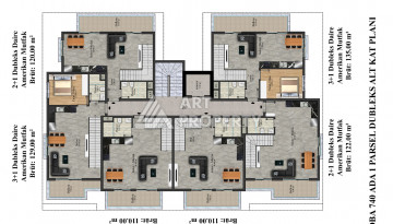 Апартаменты планировки 1+1 61м2, 2+1 79-125м2, 3+1 135м2, в районе Оба - Ракурс 4
