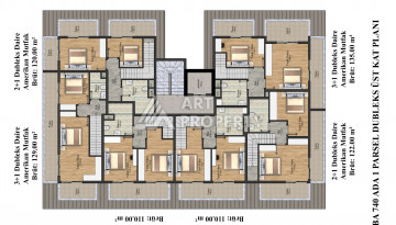 Апартаменты планировки 1+1 61м2, 2+1 79-125м2, 3+1 135м2, в районе Оба - Ракурс 6