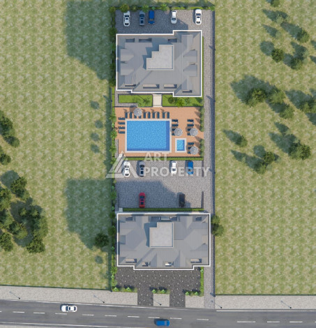 Квартиры планировки 1+1, 60м2 в районе Каргыджак - Ракурс 5