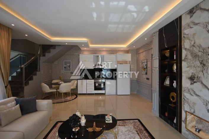 Меблированные двухуровневые апартаменты 2+1 с современным дизайном в Алании, 120м2 - Ракурс 3