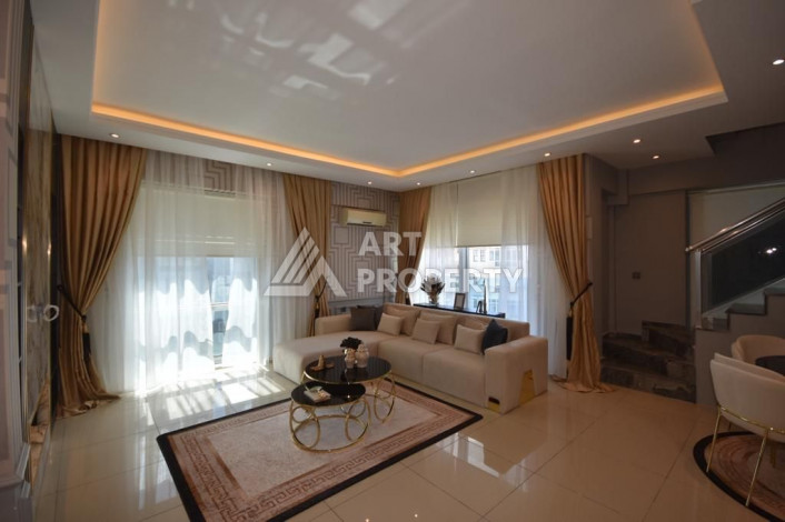 Меблированные двухуровневые апартаменты 2+1 с современным дизайном в Алании, 120м2 - Ракурс 6