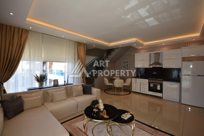 Меблированные двухуровневые апартаменты 2+1 с современным дизайном в Алании, 120м2 - Ракурс 7