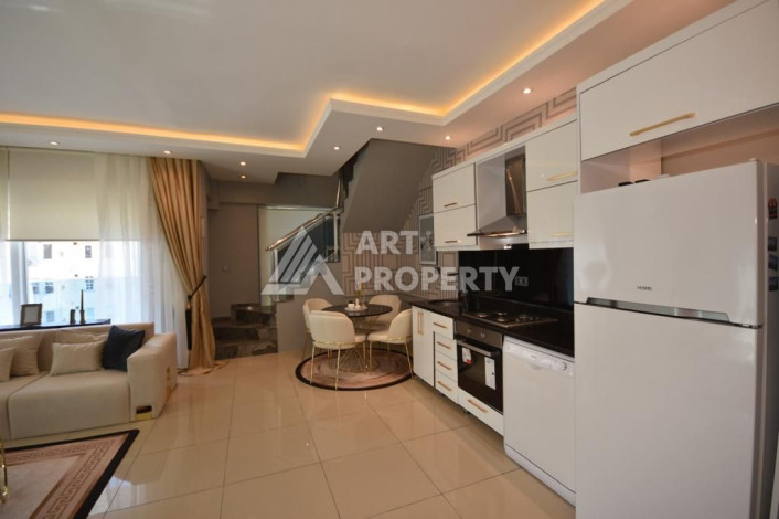 Меблированные двухуровневые апартаменты 2+1 с современным дизайном в Алании, 120м2 - Ракурс 8