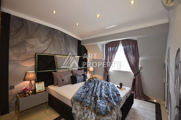 Меблированные двухуровневые апартаменты 2+1 с современным дизайном в Алании, 120м2 - Ракурс 10